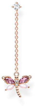 THOMAS SABO Einzel Ohrring Libelle mit Steine roségold 925 Sterlingsilber, 750 Roségold Vergoldung