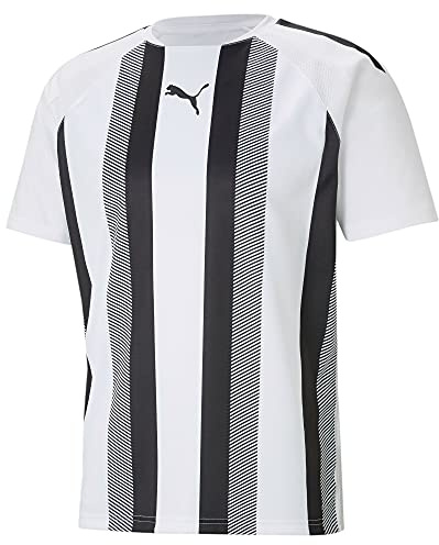 PUMA Herren Teamliga Striped Jersey Shirt, Puma White-puma Black, L EU