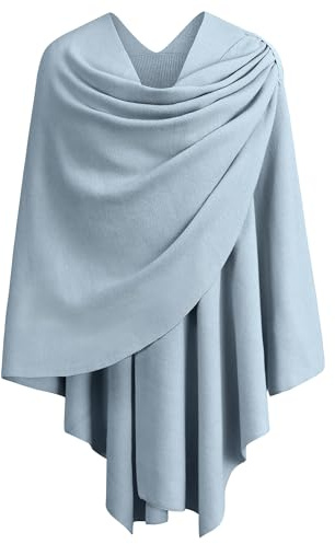 PULI Women Elegant Cross Front Poncho Shawl Wrap for Wedding Evening | Shoulder Loop Keeps Wrap in Place No,Slipping Poncho,Shawl,Cape,Cardigan,Perfect for Wedding and Evening