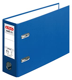 herlitz 10842359 Ordner maX.file protect, A5, quer, Rückenbreite: 8cm, PP-Folienbezug, blau, 10 Stück