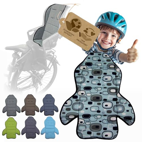 Ersatzbezug kompatibel mit Römer Kinderfahrradsitz – Weiches Ersatzpolster für Fahrradsitz Kinder – Sitzbezug, waschbar bei 30°C – Komfort Polster für Kinder Fahrradsitzn MOD 3 (hellblau 70ies)