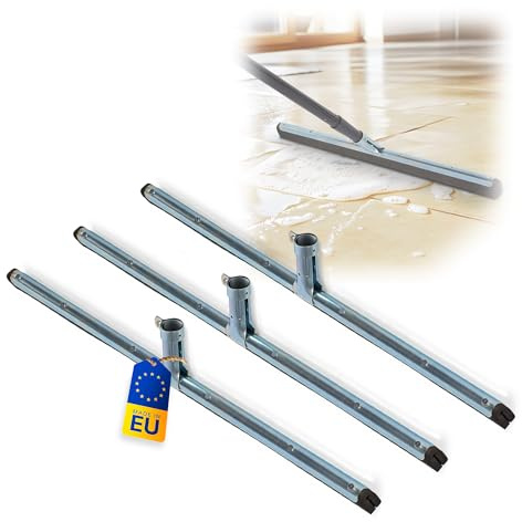 Novatool 3X Fliesenabzieher Dusche 60 cm Boden Wasserabzieher für Boden Garten Bad Fliese Glas Terrasse Fenster Auto Wasserschieber Edelstahl Boden Pool Badabzieher XXL breit Abzieher - ohne Stiel