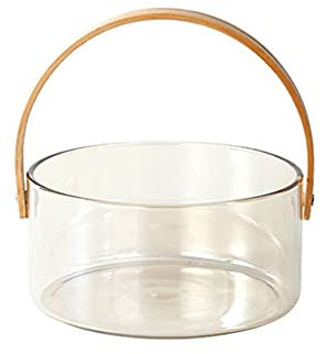 JGATW Fruit Bowl Home Glass Fruit Plate Simple Shopping Basket Living Room Storage Basket Household Fruit Bowl Net Red Fruit Wine Barrel Kitchen Gadgets (Size : B)