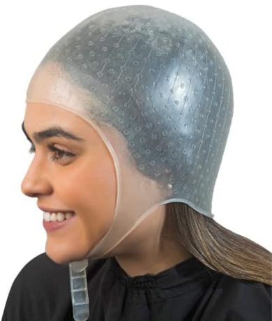Dompel Silicone Athenas Highlight Hair Caps for Salon-Quality Highlights | Suitable for All Hair Types | White | Model 400-SA (2 PCS)