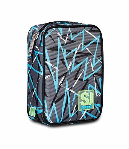 SJ GANG STYLE JAM GANG Federmäppchen, Mäppchen, Mehrfarbig, Federtasche für Schreibwaren, gefülltes Etui mit Stiften, Kugelschreiber & mehr, aufklappbar, Mädchen & Jungen, Schule&Grundschule, blau