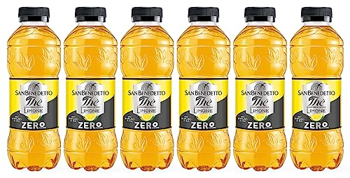 6X San Benedetto The Zero Senza Zuccheri al gusto di Limone con Infuso di Thè 500ml [6 Bottiglie] - Drink Summer 2023