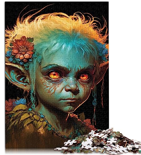 für Erwachsene Puzzles „EIN Weiser Elf, magischer Kobold“, 1000 Teile, Holzpuzzles für Erwachsene, Kinder ab 12 Jahren, herausfordernde Spielpuzzles, Größe: 50x75 cm