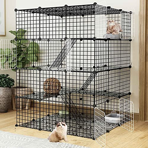 KatzenkäFig FüR Zuhause Groß, KleintierkäFig, Katzengehege Outdoor Einfache Diy-Montage, Super Starke TragfäHigkeit Abnehmbarer Metalldraht Für Den Innenbereich Für Kleine Haustiere ( Color : Basic ,