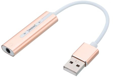 sourcing map USB-auf-3,5-mm-Audio-Soundkarten-Adapter, unterstützt HI-FI 7.1-Kanal, Golden