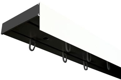 SN Deco Vorhangschiene SH Set 2-läufig mit Blende 7.5cm weiß– 400 cm