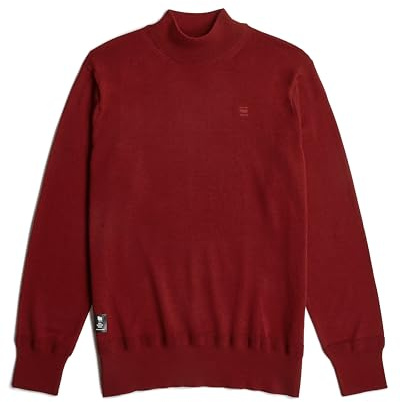 G-Star Homme Premium Core Mock Neck Knitted Sweater, Rouge (dry red D25175-D847-5298), M
