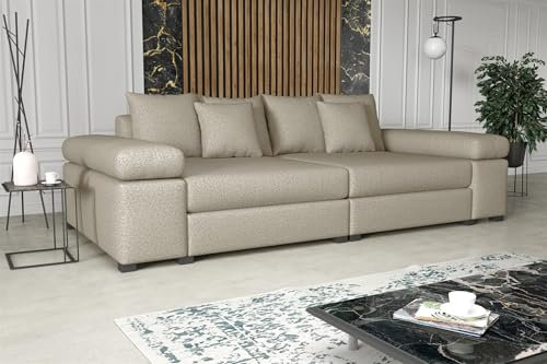 Fun Möbel Big Sofa Couchgarnitur Megasofa Riesensofa Arezzo in Stoff Now or Never (Beige)