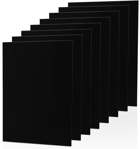 AKOLAFE 10 Stück 1mm Acrylglas Platte Schwarz A4 Acrylglas Zuschnitt Nach Mass 30x21cm Acrylplatte Schwarz Kunststoffplatte Acrylglasplatten für Malerei, DIY, Tischaufstelle