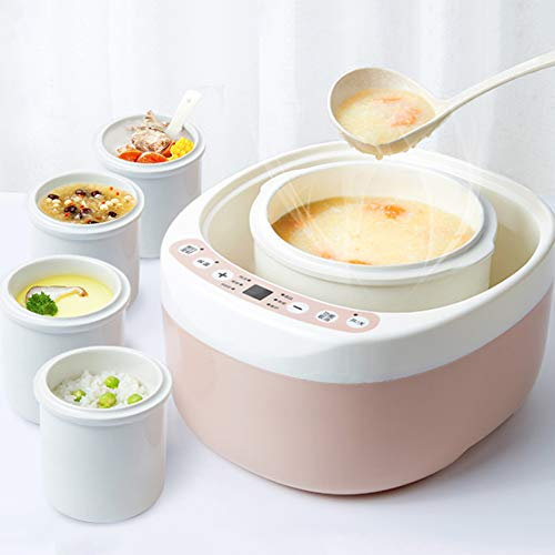 Pentola elettrica stufato, pentola stufato elettrica 2 Litri, pentola a Cottura lenta con Rivestimento in Ceramica, pentola Multifunzione Uso Domestico, Utensili Cucina Professionali con isolament