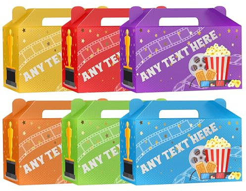 AK Giftshop Personalised Movie Film Party Boxes, Bags Food Lunch Treat Favors, Gift Box (Mixed, 10 Boxes)