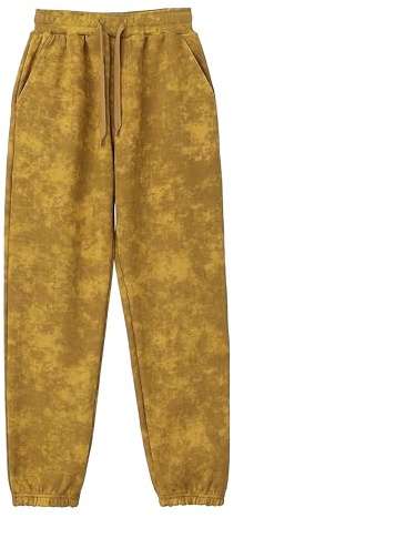 HahaNice pojkbyxor elastisk midja batikfärgat joggingbyxor pojkar flickor träningsoverall byxor barn joggingbyxor 5Y-14Y, Mellanbrun Brun, 5-6 Years