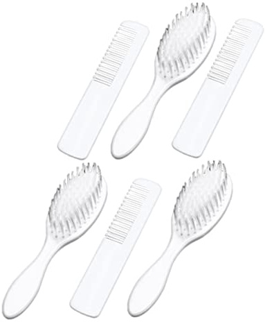 KOMBIUDA 3 Sets Baby Hair Brush and Comb Set for Newborns Plastic Hair Care Tools to Remove Knots Suitable for Baby Registry