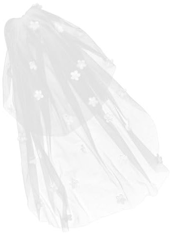 Holibanna Perlenblumenschleier Brautkleid Blumenhochzeitsschleier Brautschleier Hochzeit Langer Schleier Für Die Brauthochzeit Langer Schleier Für Die Hochzeit Weiß Gittergewebe