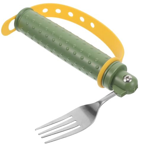 FONDOTIN Fourchette Adaptive Ergonomique Avec Poignée Antidérapante Pour Personnes Handicapées Ustensile Acier Pour Seniors Et Utilisateurs Avec Mobilité Réduite