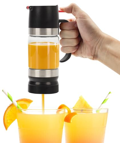 BigKing Distributeur de miel avec couvercles supérieurs et inférieurs amovibles, distributeur miel en verre borosilicaté, transparent (Noir(350ml))