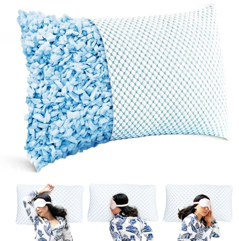 MKS Schlafkissen 50x70 mit Memory Schaum und Gel – Kopfkissen mit ergonomischer Nackenstütze – Für Erwachsene, Rückenschläfer und Seitenschläfer – Kühlend, hygienisch, komfortabel