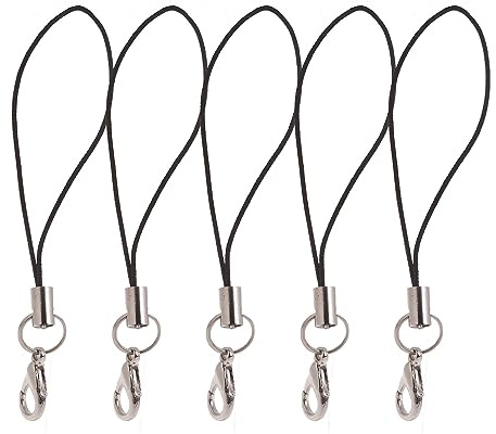 ULIJTH Lot de 5 cordons en nylon pour clé USB et écouteurs Noir