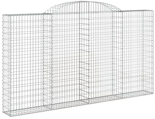 Panier de Gabion, Panier à Pierre Gabion Mur de Soutènement Clôture de Jardin arqué 300x30x160/180 cm Fer galvanisé