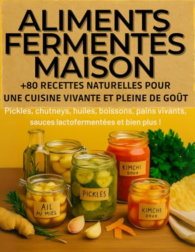 Aliments Fermentés Maison. +80 Recettes Naturelles pour une Cuisine Vivante et Pleine de Goût: Pickles, chutneys, huiles, boissons, pains vivants, ... bases pour apprendre à fermenter chez soi.