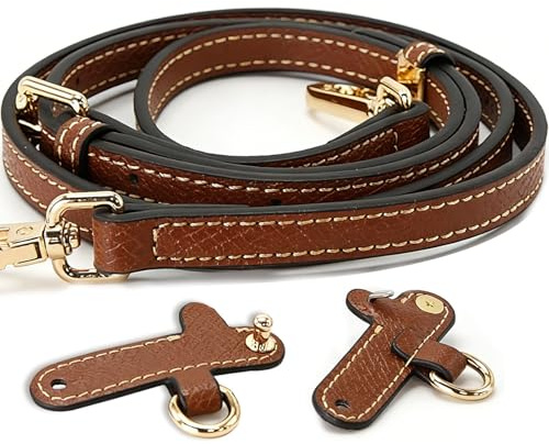 Schulterriemen aus Leder für Minitaschen, Schulterriemen Leder für Crossbody Bag, Taschen Gurt für Umhängetasche, Breite 1,2 cm/0,47 in, Braun Verstellbar Gurte, für Handtaschen