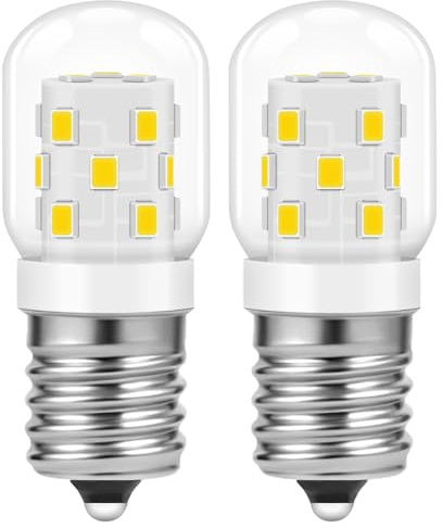 TopLeder E17 LED Light Bulb 3W 380LM 6000K Daylight White, 8206232A 40 Watt Incandescent Equivalent, for Microwave Light Bulbs Under Hood Refrigerators Range Hood,2 Pack (Daylight White)