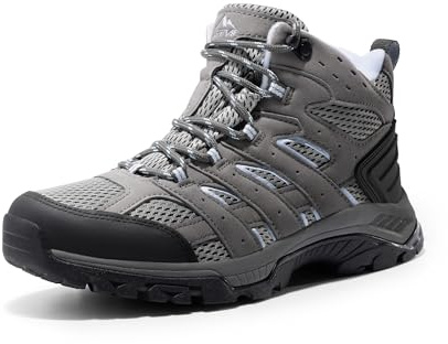 NORTIV 8 Women's Waterproof Hiking Boots Outdoor Trekking Mid Backpacking Mountaineering lightweight boots,Size 9.5W,Dark Grey-Suede,SNHB2212W