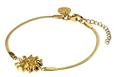 Purelei Iconic Sun Armband – filigranes Snake-Chain-Armband mit Sun-Charm – Edelstahl, 14K/18K vergoldet – 16–19 cm – eleganter Schmuck mit Bedeutung – Wasserfest (Gold)