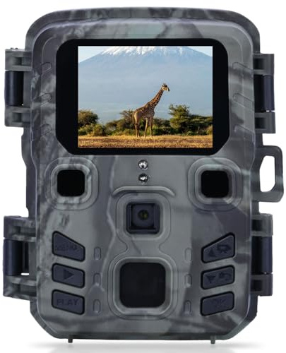 Casativo Kompakte Wildkamera, Full HD, PIR Bewegungssensor, Nachtsicht mit IR LEDs, IPX5, 180g leicht, Farbdisplay, für eine diskrete Tierbeobachtung
