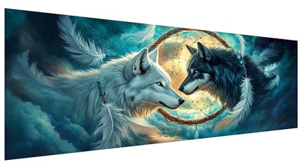 MOMAKA 5D Groß Diamond Painting Kits Traumfänger, DIY Diamant Malerei Full Drill Set Tiere, Runde Diamant Arts Craft Cross Stickerei Malerei Kits für die Home Wanddekoration 30x80 cm