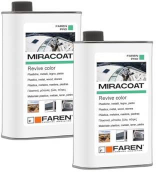 Faren MIRACOAT, Protettivo e Rigenerante,Ravviva Colore, per Plastica, Marmo, Granito, Pietra, Cemento, Metalli Lucidati e Cromati, Senza Siliconi, 500ml (2)