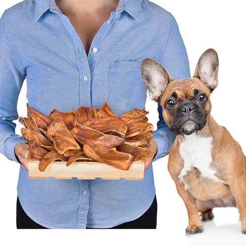 Lovely DOG | Geschnittene Schweineohren für Hunde 500g (ca. 20-25 Stück) | Ganze getrocknete Schweineohren Kauartikel | 100% natürlich | Langanhaltender Kauspaß | Getreidefrei