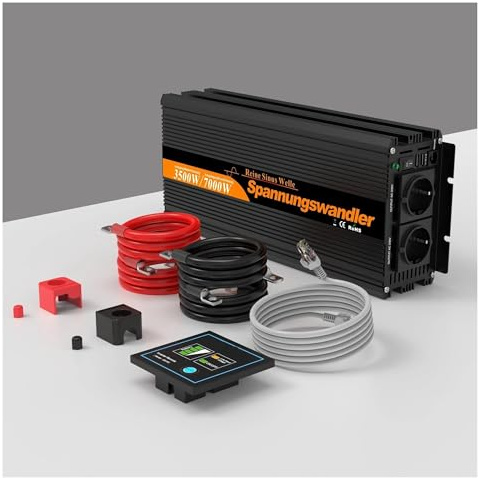 Onduleur Onduleur Sinusoïdal Pur 3500 W, Convertisseur 12 V CC vers 220 V CA/230 V, Transformateur Hors Réseau pour Maison, Voiture, Bateau, Système Solaire Power Inverter