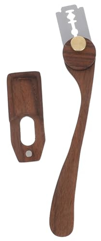 DIYEAH Cuchillo para Greñar Pan con Mango de Madera Acero Inoxidable Herramienta Compacta para Cortar Masa Pan Casero y Panadería para Aficionados la Repostería