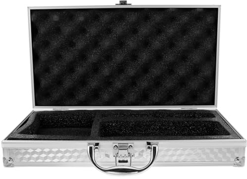 HOODANCOS Aluminium Mikrofonkoffer mit Hartschale Stoßfestes Mic Storage Holder Multifunktionale Aufbewahrungsbox für Kabellose Mikrofone und Soundkarte Leicht und Robust für