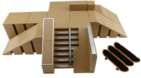 Deck - Tabelle da skateboard con rampa e tastiera | Giocattoli da allenamento per skateboard con dita, modelli multipli di assemblaggio per bambini e adulti, regali di compleanno