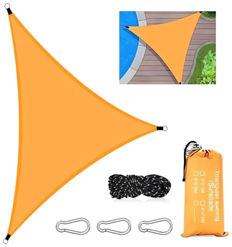 Vele Ombreggianti Vela Ombreggiante Triangolare Velas Ombreggiante Impermeabile Protezione UV al 95% Adatta per Balconi Terrazze Giardini ecc(3 x 3 x 3 Metri Arancione)