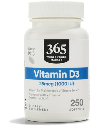 365 by Whole Foods Market, Vitamin D3 1000 IU, 250 Count