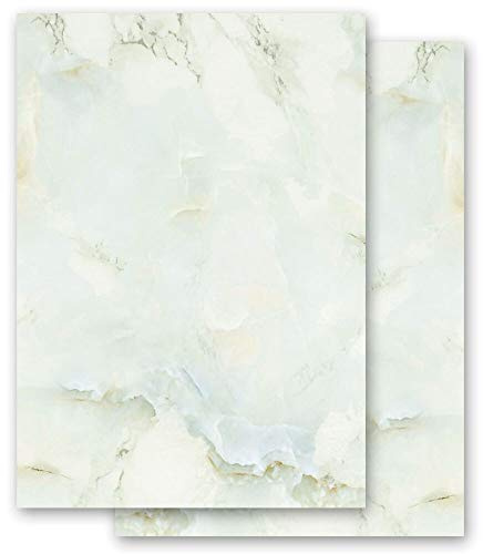 Briefpapier Marmor & Struktur MARMOR HELLGRÜN - DIN A5 Format 50 Blatt - Paper-Media