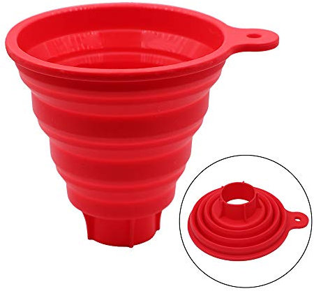 KongNai Embudo plegable de silicona para tarros, embudo plegable grande para tarros de boca ancha y tarros regulares, embudo de especias de mermelada de grado alimenticio para transferencia de