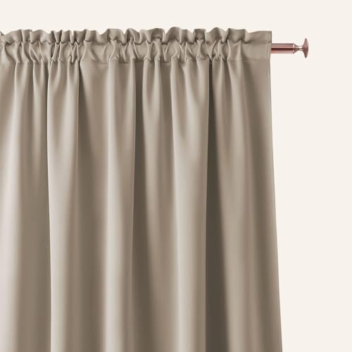 ROOM99 Vorhang mit Kräuselband Aura 140 x 250 cm Breite x Höhe Schiebegardinen Modern Curtain Wohnzimmer Schlafzimmer Beige, 1 Stück