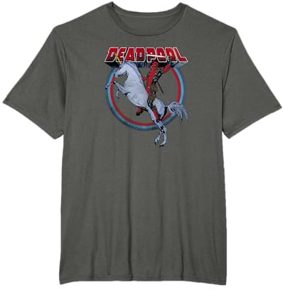 Marvel Deadpool Riding A Unicorn Circle T-Shirt
