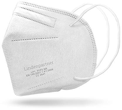 Lindenpartner FFP2 masque de protection respiratoire 25er Set | fabricant allemand, protection buccale testée et certifiée | test CE numéro 2841
