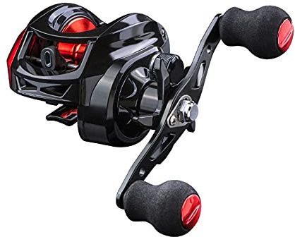 Colcolo Moulinet de pêche Baitcasting, Rapport d'engrenage 7.2:1 avec système de freinage magnétique, Moulinet Anti-Corrosion Baitcaster - Main Gauche