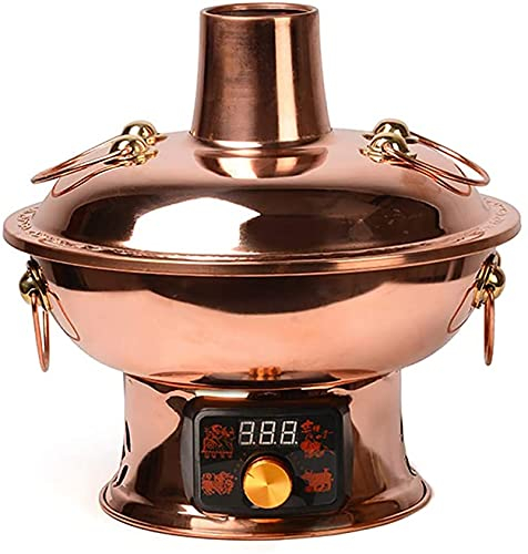 Nuovo 1500W Rame Hot Pot 32cm Elettrico Rame Hot Pot Clear Soup Speziato e Aromatizzato per 2-4 Persone