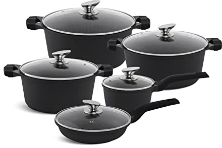 EDENBERG 10 TLG Topfset Induktion, Töpfe & Pfannen beschichtet, Kochtopf Set | induktions Töpfe Set, Kochtöpfe, Töpfe Induktion | Kochgeschirr Set, Topfset induktionsgeeignet